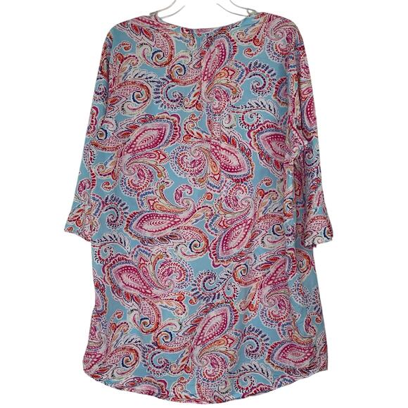 Lauren Ralph Lauren Colorful Paisley Button Down Blouse size Large - Picture 7 of 16